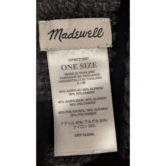 Women's Madewell One Size Black Ribbed Beanie - Picture 5 of 5